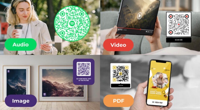 Use mutimedia QR Code generator to generate qr codes for audio and visual content